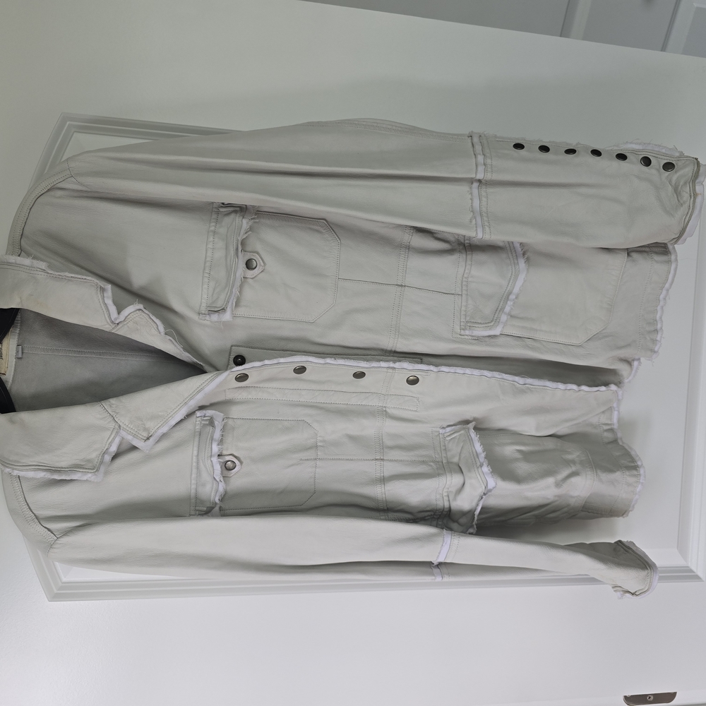 Etcetera Cream Leather Jacket